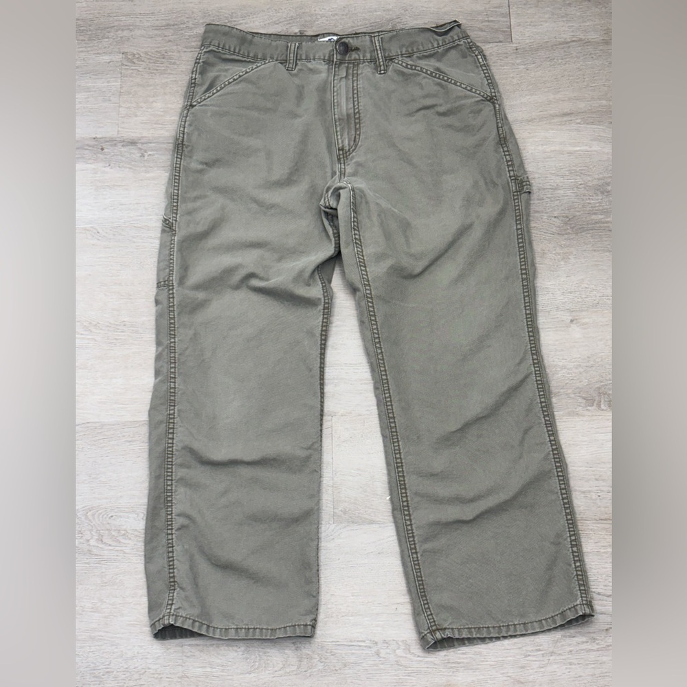 Blue Mountain Canvas Work Pants 34x30 Men's Olive Drab Green 100% Cotton